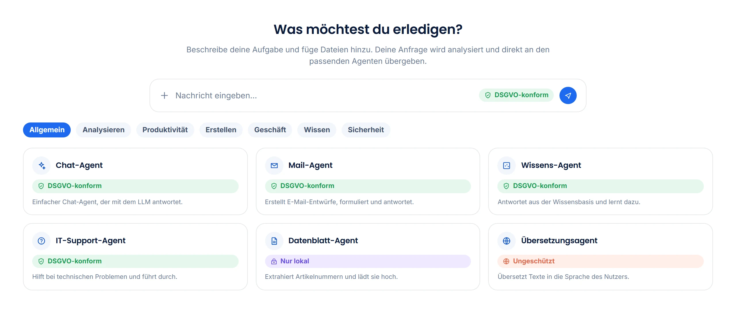 Fertige Agenten, an dich angepasst