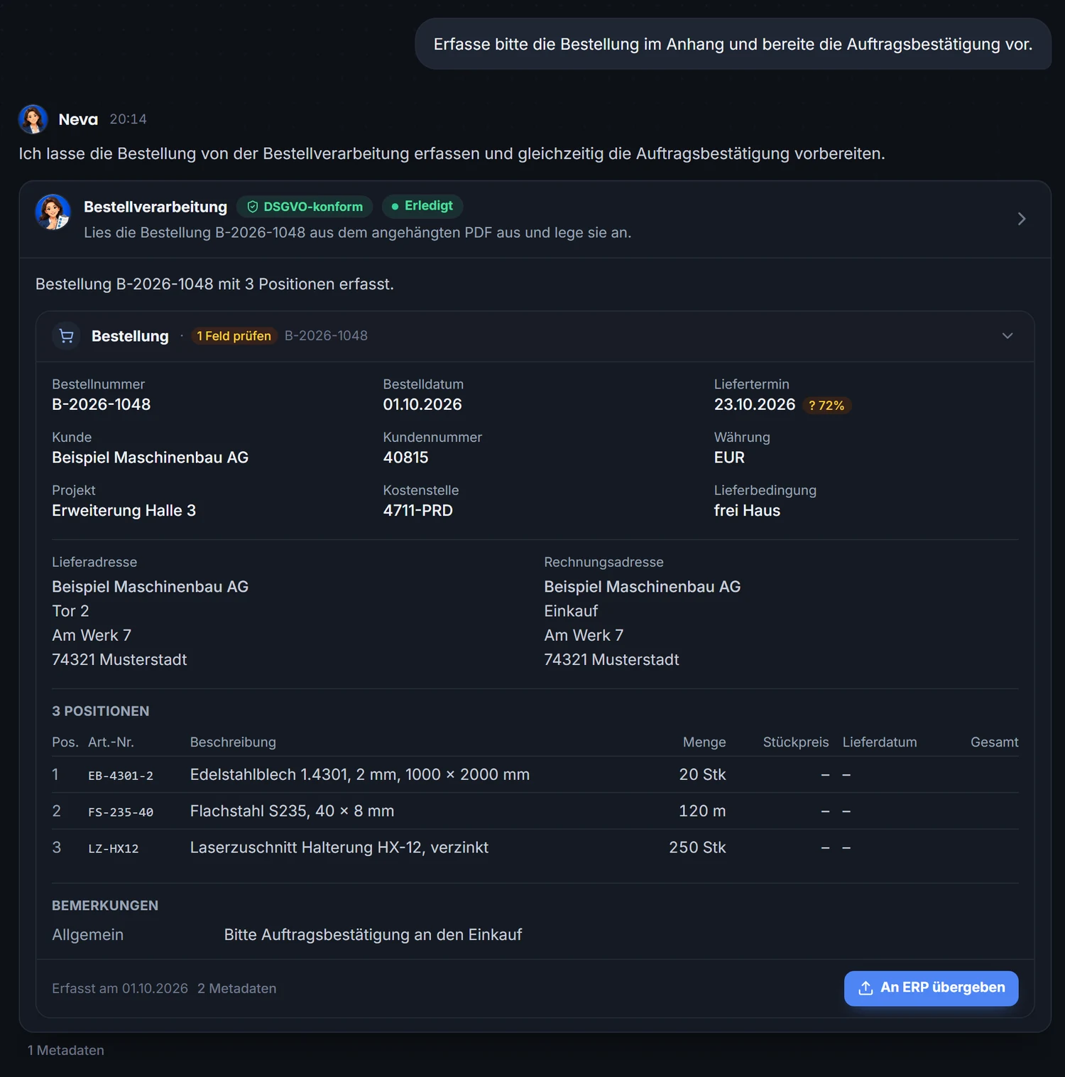 Derselbe Client im dunklen Design